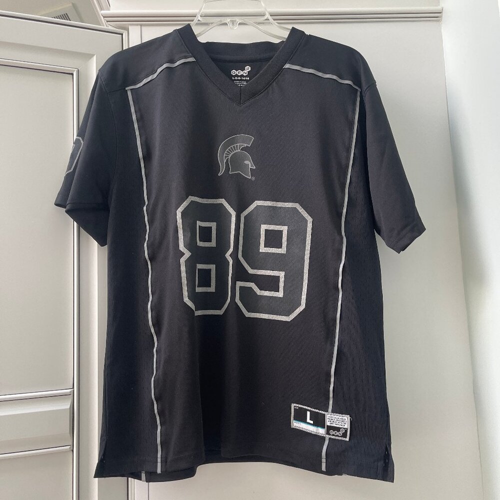 Gen 2 Michigan State Spartans #89 Fan Black Out NCAA Jersey Youth Boys Size L